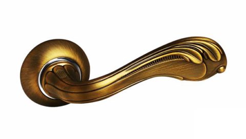 Дверная ручка на круглой розетке PALIDORE 106CF кофе