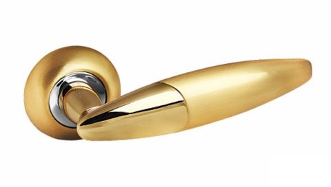 Дверная ручка на круглой розетке PALIDORE 113SB матовое золото