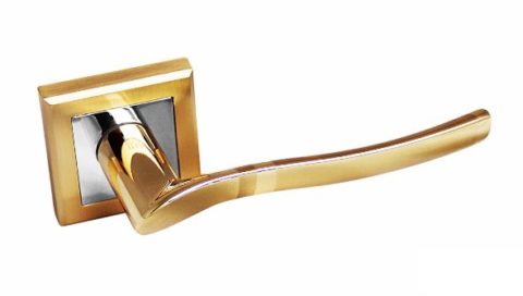 Дверная ручка на квадратной розетке PALIDORE 277SB/PB золото мат/золото