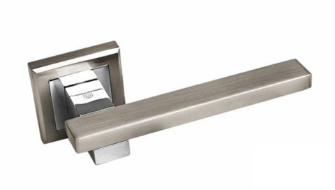 Дверная ручка на квадратной розетке PALIDORE 288НH/PC белый никель/хром