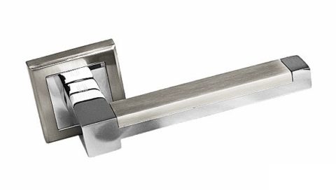 Дверная ручка на квадратной розетке PALIDORE 289НH/PC белый никель/хром