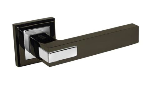 Дверная ручка на квадратной розетке PALIDORE 291 BH черный никель с кристалами