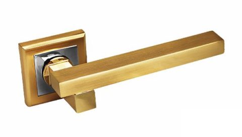 Дверная ручка на квадратной розетке PALIDORE 292SB/PB золото мат/золото