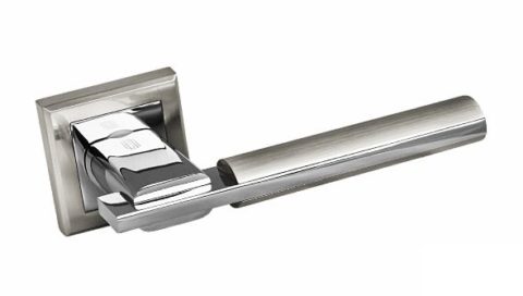 Дверная ручка на квадратной розетке PALIDORE 294HH/PC белый никель/хром