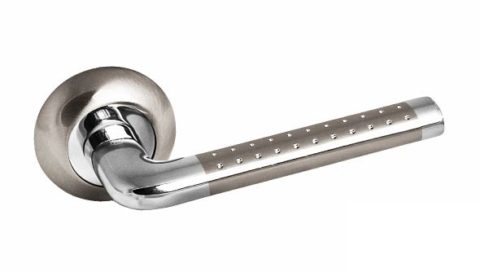 Дверная ручка на круглой розетке PALIDORE 47HHP белый никель