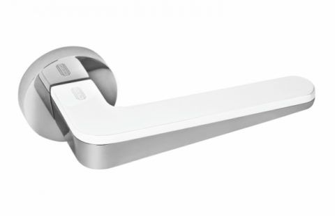 Дверная ручка на круглой розетке PALIDORE 501 NCW/PC белый /хром