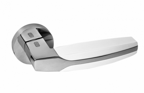 Дверная ручка на круглой розетке PALIDORE 502 NCW/PC белый /хром