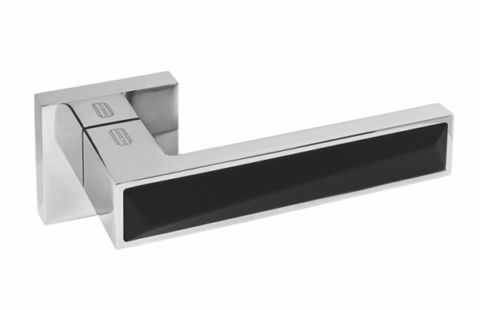 Дверная ручка на квадратной розетке PALIDORE 602BH/PC черный никель/хром
