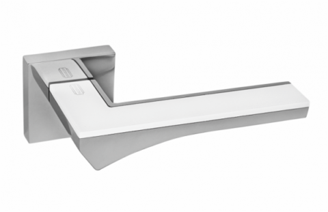 Дверная ручка на квадратной розетке PALIDORE 603 NCW/PC белый/хром