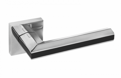 Дверная ручка на квадратной розетке PALIDORE 604 BH/PC черный никель/хром