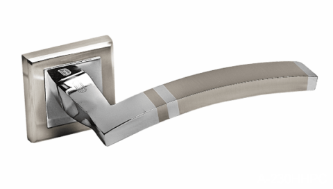 Дверная ручка на квадратной розетке PALIDORE A-230 HH/PC белый никель/хром