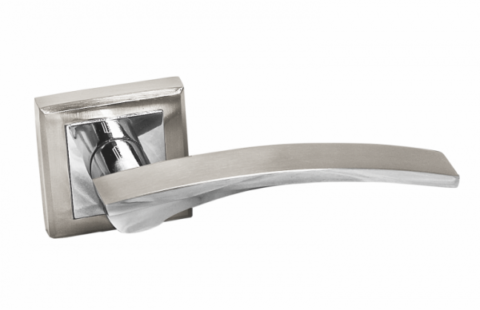 Дверная ручка на квадратной розетке PALIDORE A-232 HH/PC белый никель/хром