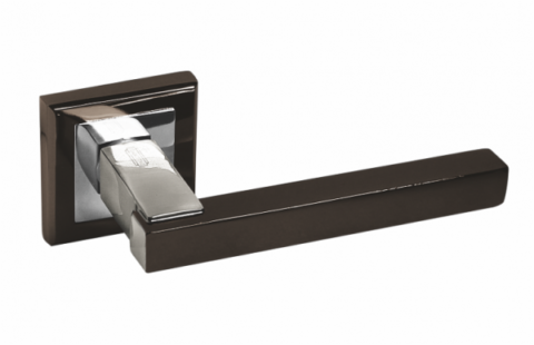 Дверная ручка на квадратной розетке PALIDORE A-233 BH/PC черный никель/хром