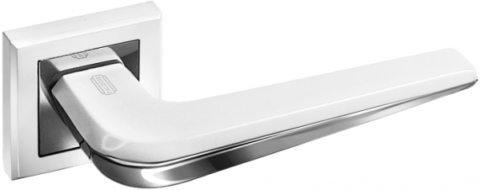 Дверная ручка на квадратной розетке PALIDORE A-250 WPC белый/хром