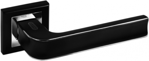 Дверная ручка на квадратной розетке PALIDORE A-253 GR PC черный/хром