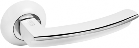 Дверная ручка на круглой розетке PALIDORE A-75 WPC белый/хром