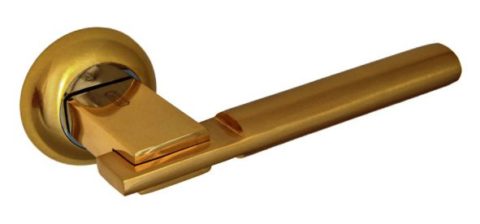Дверная ручка на круглой розетке PALIDORE A-94 SB/PB матовое золото/золото