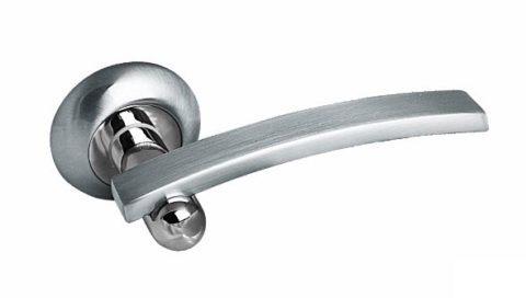 Дверная ручка на круглой розетке PALIDORE LSC хром матовый