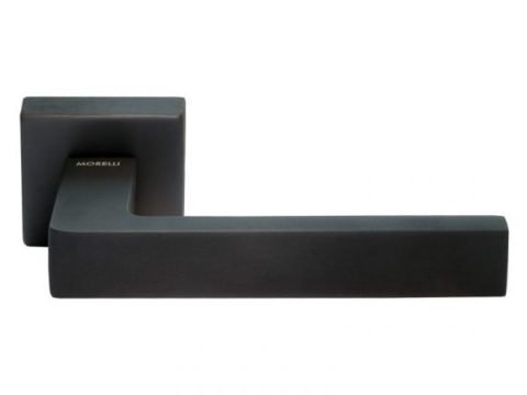 Дверная ручка на квадратном основании MORELLI Luxury HORIZONT BLACK матовая черная бронза
