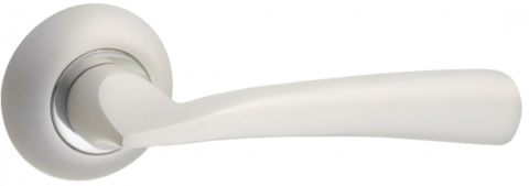 Дверная ручка PUERTO INAL 551-08 MSW/CP матовый супер белый/хром блестящий