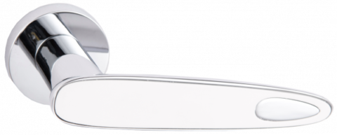 Дверная ручка Val de fiori "ЛЕВАНТО" INDH 713-21 SW/CP Супер белый/Хром блестящий