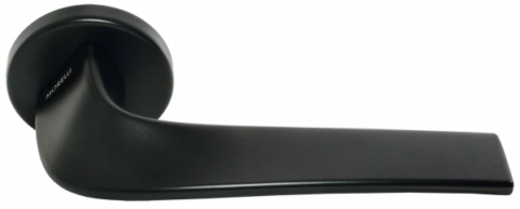 Дверная ручка на круглом основании Morelli Luxury COMETA на круглой розетке NERO черный