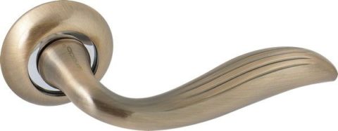 Дверная ручка на круглой розетке LD 100 AB/CP античная бронза / хром
