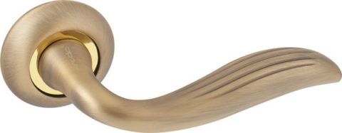 Дверная ручка на круглой розетке LD 100 ABВ/GP кофе / золото