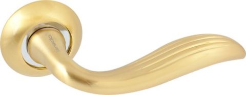 Дверная ручка на круглой розетке LD 100 SG/GP матовое золото / золото