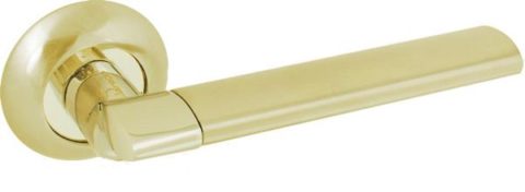 Дверная ручка на круглой розетке LD 101 SG/GP матовое золото / золото