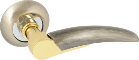 Дверная ручка на круглой розетке Laredo LD 115 AB/GP античная бронза / золото