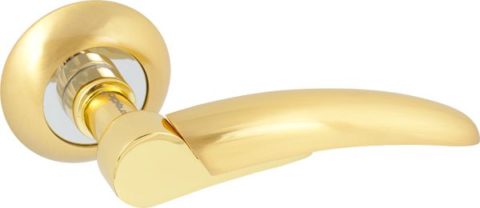 Дверная ручка на круглой розетке Laredo LD 115 SG/GP матовое золото / золото
