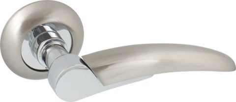 Дверная ручка на круглой розетке LD 115 SN/CP матовый никель / хром