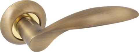 Дверная ручка на круглой розетке LD 120 ABB/GP кофе / золото