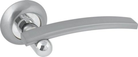 Дверная ручка на круглой розетке LD 122 SC/CP матовый хром / хром