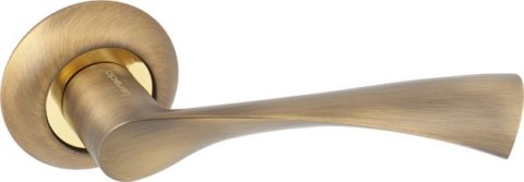 Дверная ручка на круглой розетке LD 123 ABB/GP кофе / золото