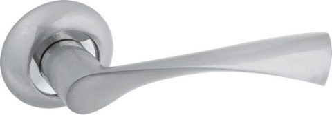 Дверная ручка на круглой розетке LD 123 SC/CP матовый хром / хром
