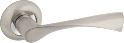 Дверная ручка на круглой розетке Laredo LD 123 SN/CP матовый никель / хром