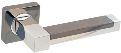 Дверная ручка на квадратной розетке LD 207 BN/CP черный никель / хром