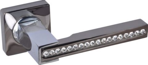 Дверная ручка на квадратной розетке LD 230 BN/CP черный никель / хром