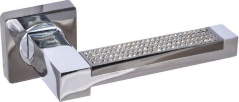 Дверная ручка на квадратной розетке LD 240 BN/CP черный никель / хром