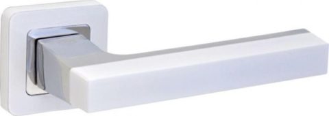 Дверная ручка LAREDO LD 491 на квадратной розетке WH/CP
