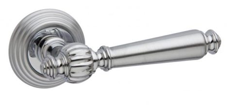 Дверная ручка FIMET на круглой розетке 106/269 MICHELLE полированный / матовый хром F66