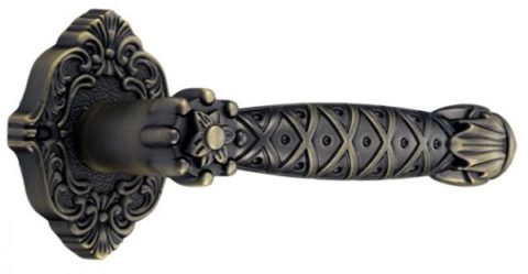 Ручка дверная ADC Milan-R на круглой розетке (античная бронза)