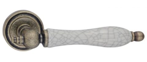 Дверная ручка Renz "Мишель" DH 615-16 OB/OC состаренная бронза + состаренная керамика