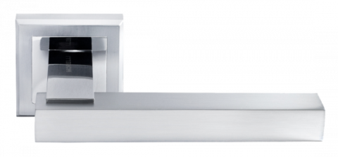 Ручка дверная на квадратном основании MORELLI DIY MH-37 SC/CP-S Матовый хром/полированный хром