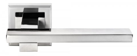 Ручка дверная на квадратном основании MORELLI DIY MH-38 SC/CP-S матовый хром / полированный хром