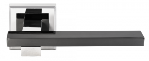 Ручка дверная на квадратном основании MORELLI DIY MH-38 SN/BN-S белый никель / черный никель