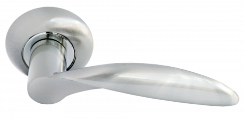 Ручка дверная на круглом основании MORELLI MH-07 SN матовый никель