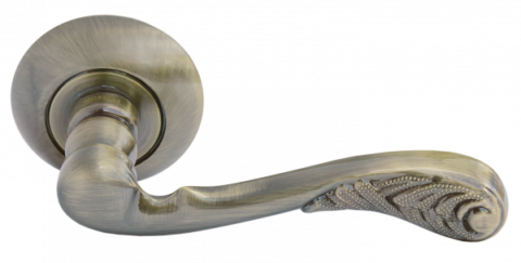 Ручка дверная на круглом основании MORELLI MH-08 AB античная бронза